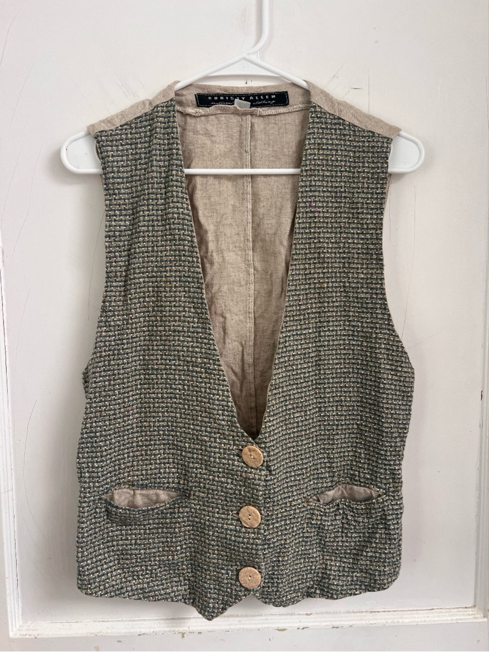 Christy Allen Granola Boho
Cottagecore Textured Button-Front Vest Made in USA
